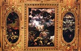 Benátky a ostrovy Murano, Burano, Torcello 2020 - Itálie - Benátky - Scuola San Rocco, Zázrak bronzového hada, Tintoretto, strop horní haly