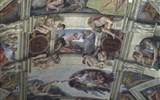 Řím, věčné město - Řím - Sixtinská kaple, zhora Stvoření Evy, Stvoření Adama, Michelangelo, 1508-12