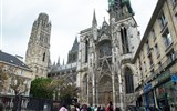 Normandie, zahrady, Alabastrové pobřeží a slavnost Armada - Francie - Normandie - Rouen, katedrála Notre Dame (Nanebevzetí P.Marie), pův. 1030-63, přestavěna goticky 1144-1506