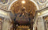 Vatikán - Itálie - Řím - sv.Petr, baldachýn, 4 andělé v život.velikosti, použit dělový bronz, plátkové zlato