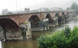 Trevír - Německo - Trier - Římský most, 144-152 n.l, původní kamenné pilíře a dřevěná mostovka, cihlové oblouky z 13.stol.
