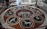 Florencie, Siena, Lucca -  poklady Toskánska letecky - Itálie - Lazio - Siena, Duomo, tzv. Vlčice Sienská, 1373, se znaky spřízněných měst