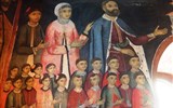 Sinaia - Rumunsko - Sinaia, nartex, zakladatel Mihai Cantacuzino s ženou a 18 dětmi