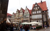 Brémy - Německo -  Brémy, štítové domy na Marktplatzu