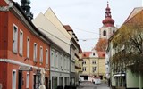 Advent v Lublani, J. Plečnik a termální lázně 2020 - Slovinsko - Ptuj - kostel sv. Jiří, postaven v 12.století, v 15.stol. přestavěn goticky
