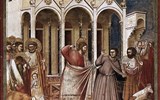 Padova - Itálie - Padova - kaple Scrovegniů, Vyhnání penězoměnců z chrámu, Giotto 1303-5