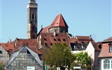 Lázeňský trojúhelník, Francké Švýcarsko a Smrčiny 2020 - Německo - Bamberg, kostel P.Marie, 1338-87 a 1421-31, vrchol věže 1537-8