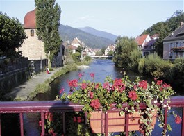 Alsasko, Schwarzwald, Vogézy, zážitky na vinné stezce a slavnost chryzanthem 2023  Francie -  Alsasko - městečko Thann