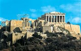 Řecko, za starověkými památkami letecky 2020 - Řecko - Athény - Akropolis, centrum starověkých Athén budované v 13. až 5.stol př.n.l.