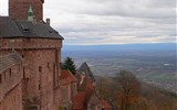Advent v Alsasku - zimní pohádka o víně 2018 - Francie, Alsasko, Haut Koenigsbourg, pohled z věže